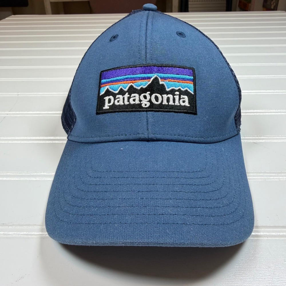 Patagonia P-6 Logo LoPro Trucker Hat Blue Mesh Snapback Cap 38016 FA16 Mens